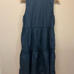 Toast black cotton poplin tiered dress size 10